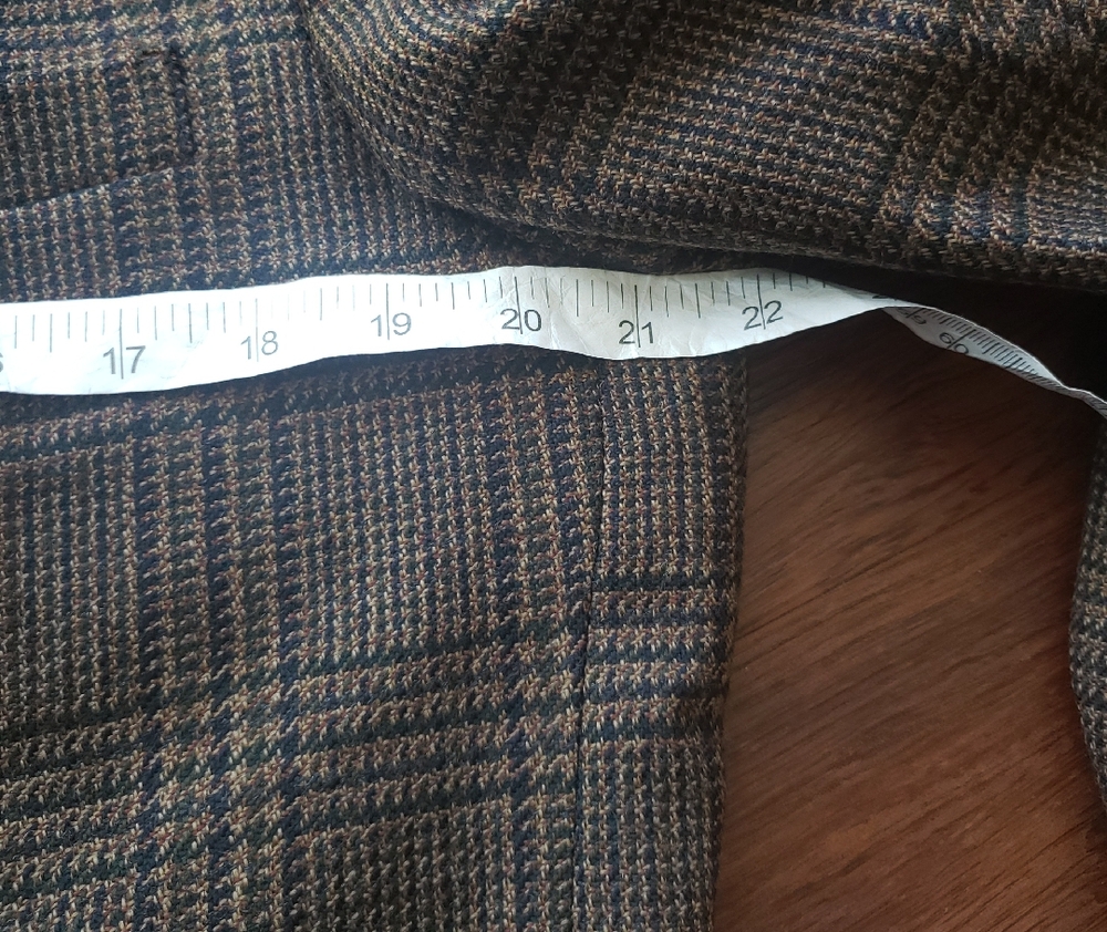 Oscar De La Renta Classic Men's Brown Glen Plaid Sport Coat Size 40S 100% Wool - Picture 5 of 9